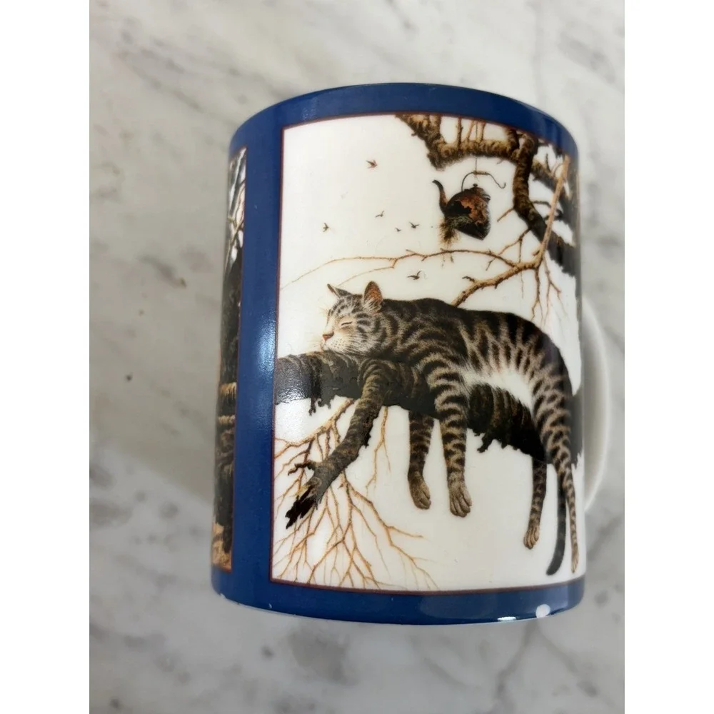 Amcal Art-Too Pooped To Participate Wysocki Bengal Kitty Cat Coffee Mug Cup Pet